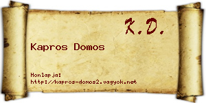 Kapros Domos névjegykártya